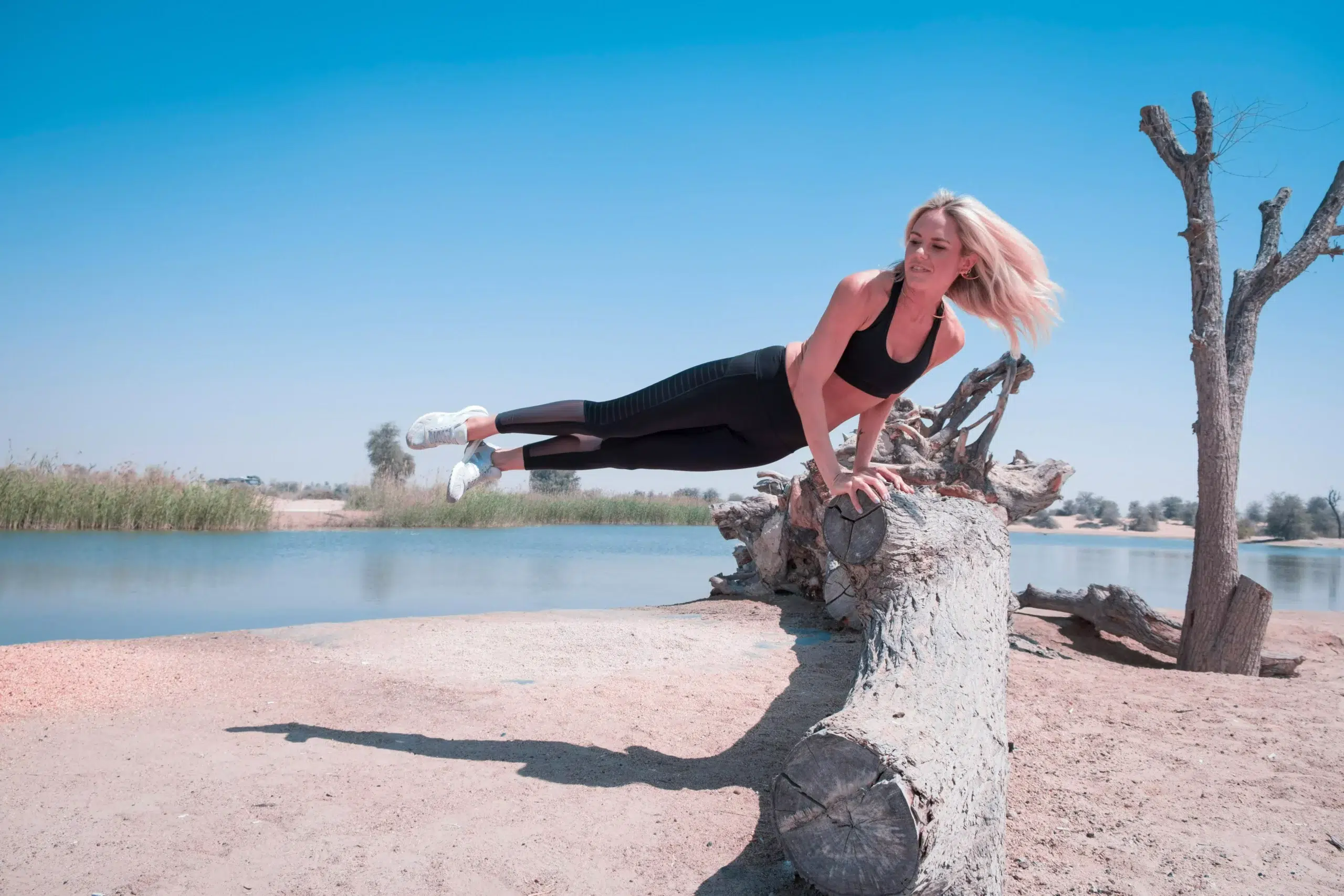 a woman working out in one of Dubai’s best outdoor fitness parks.